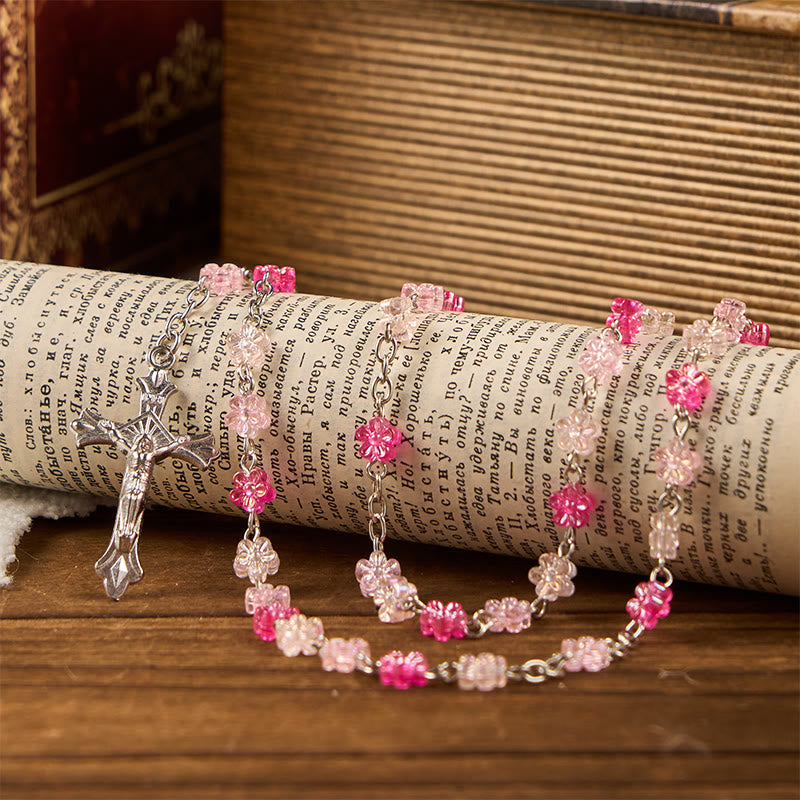 Christianartworkshop Heart of Thorns & Our Lady of Guadalupe of 10mm Heart Green Glass Alloy Chain Rosary - image 2