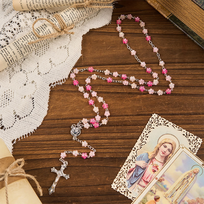 Christianartworkshop Heart of Thorns & Our Lady of Guadalupe of 10mm Heart Green Glass Alloy Chain Rosary - image 1