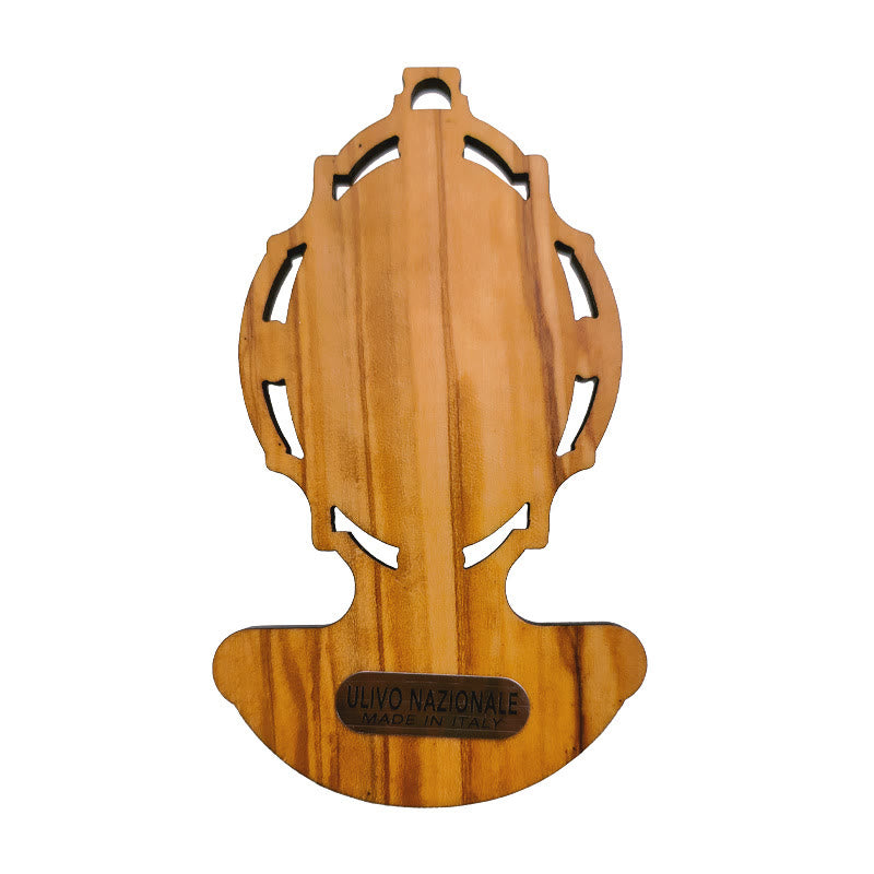 Christianartworkshop Miraculous Medal Holy Water Font Olive Wood Assumption of Our Lady  - image 8