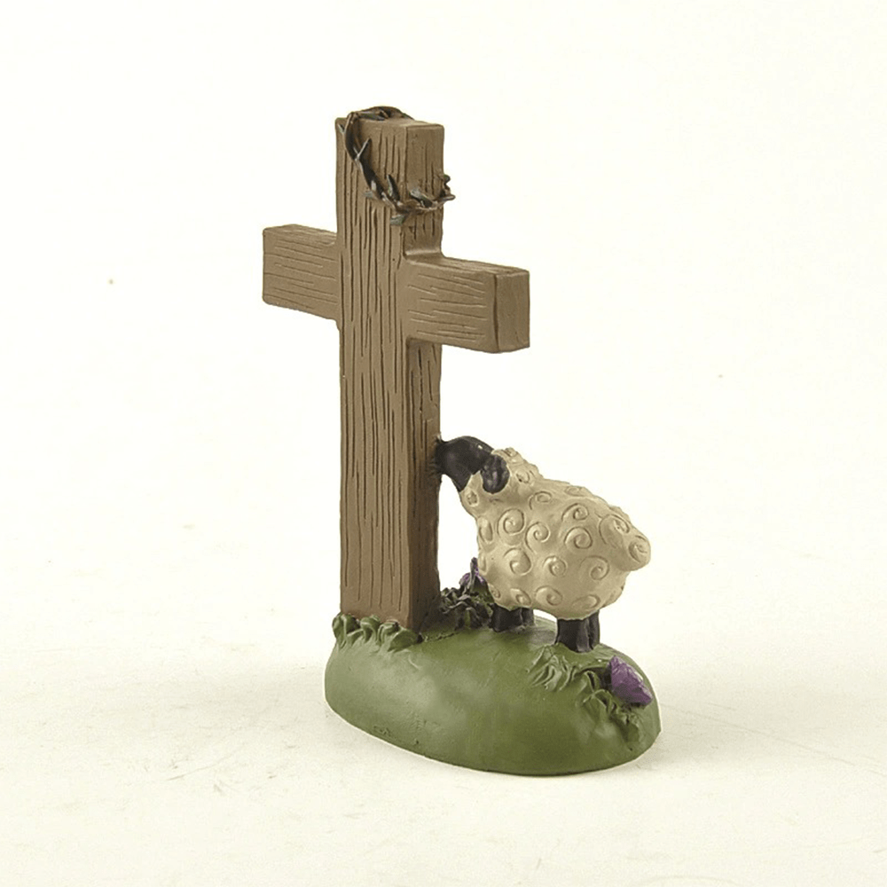 Christianartworkshop He is Risen The LORD is my shepherd Cute Little Sheep Desktop Ornament - image 4