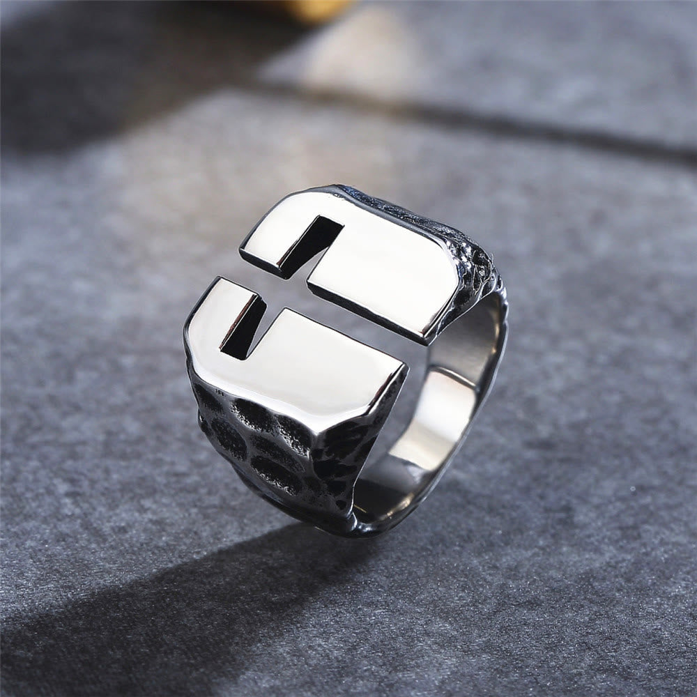 Christianartworkshop 3 Colors Minimalist Style Cross Engraved Stainless Steel Faith Ring - Silver - AU Size Z（US 13） - image 1