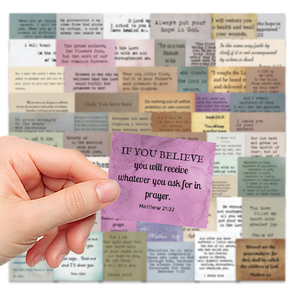 Christianartworkshop Classic Religious Bible Verse Inspiring Quotes Faith Stickers - 60 pieces/bag - image 0