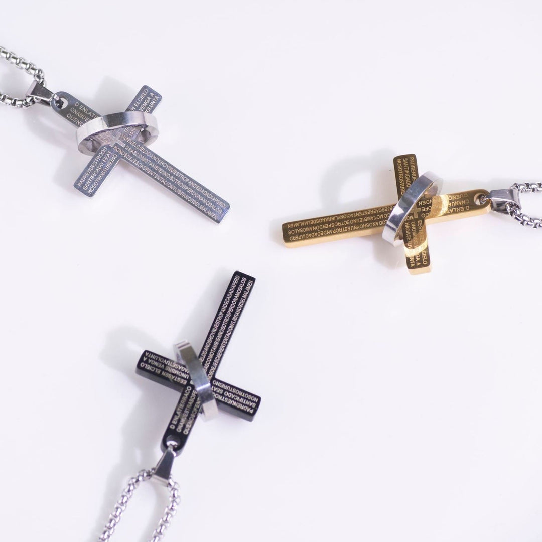 Christianartworkshop Minimalist Bible Verse Cross with Ring Faith Pendant Necklace - image 2