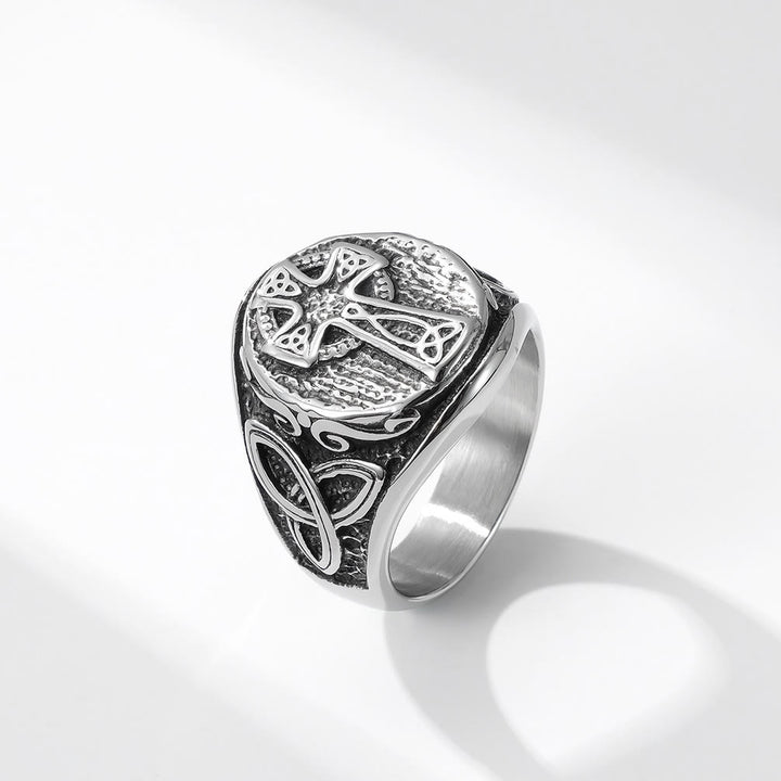 Christianartworkshop Eternal Faith Celtic Cross Ring - A Symbol of Timeless Devotion - Silver - AU Size Z（US 13） - image 4