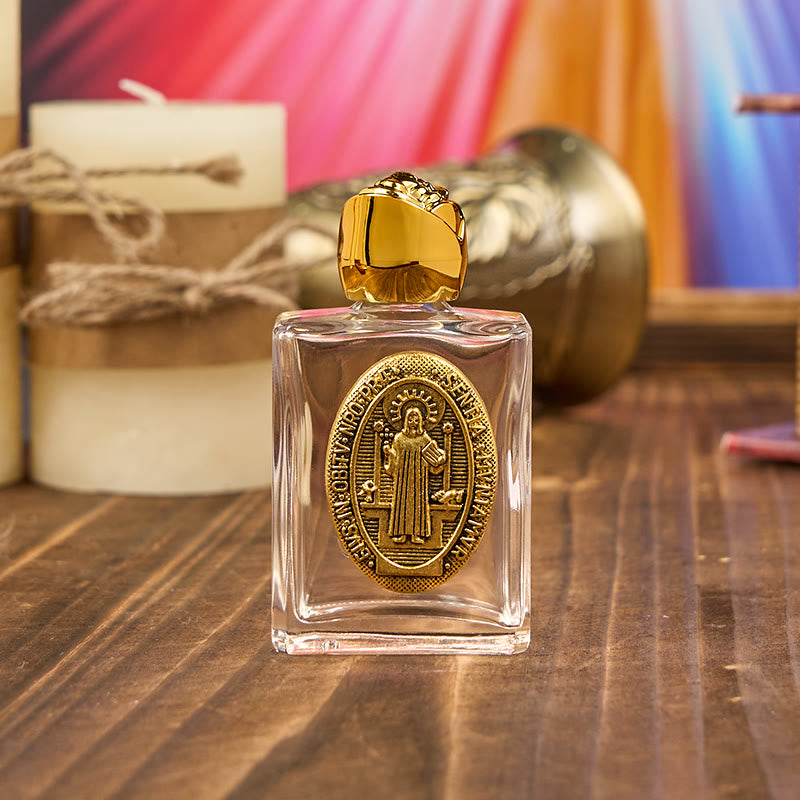 Christianartworkshop Exclusive Crafted St. Benedict Holy Water Bottle - A Vessel of Blessing and Protection - Golden(Only bottle） - image 3