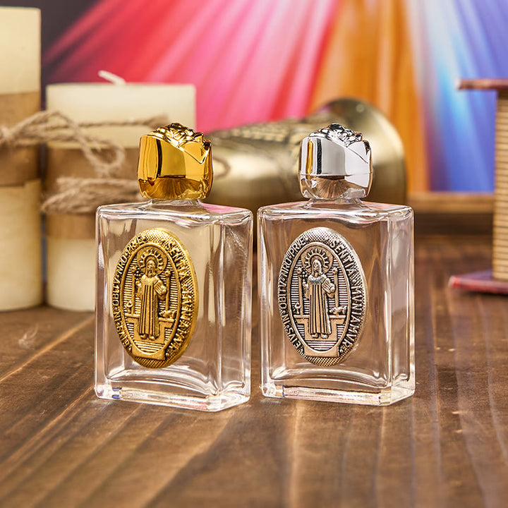 Christianartworkshop Exclusive Crafted St. Benedict Holy Water Bottle - A Vessel of Blessing and Protection - image 1