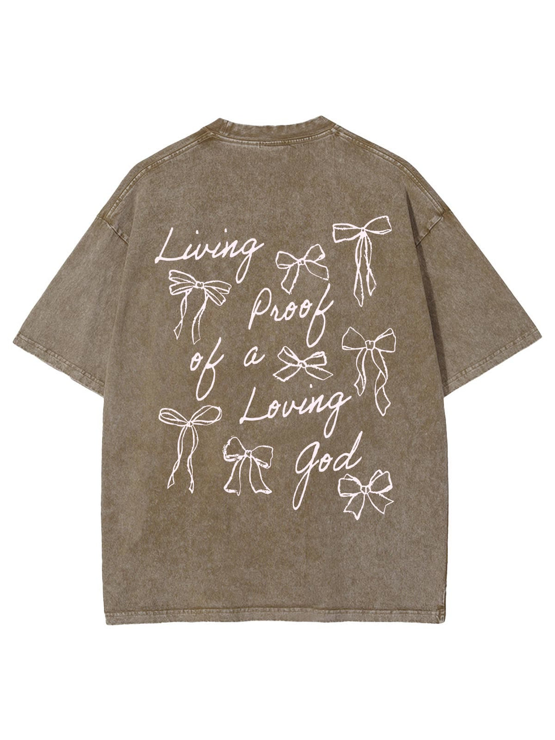 Christianartworkshop Living Proof Of A Loving God Unisex Washed T-shirt - Khaki - 4XL - image 10