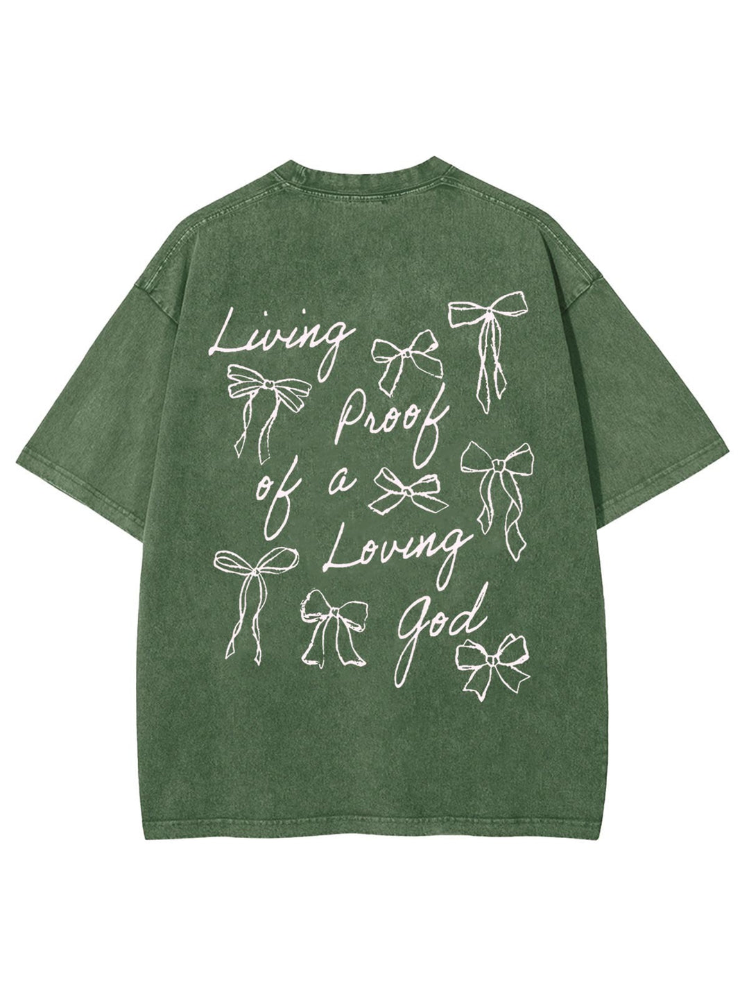 Christianartworkshop Living Proof Of A Loving God Unisex Washed T-shirt - Army Green - 4XL - image 12