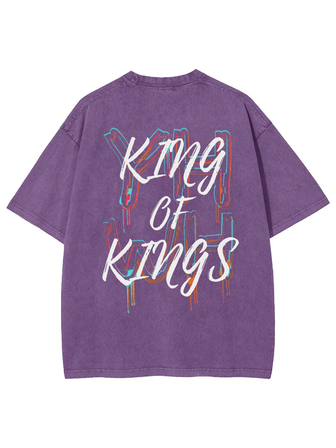 Christianartworkshop King Of Kings Unisex Washed T-shirt - Purple - 4XL - image 8