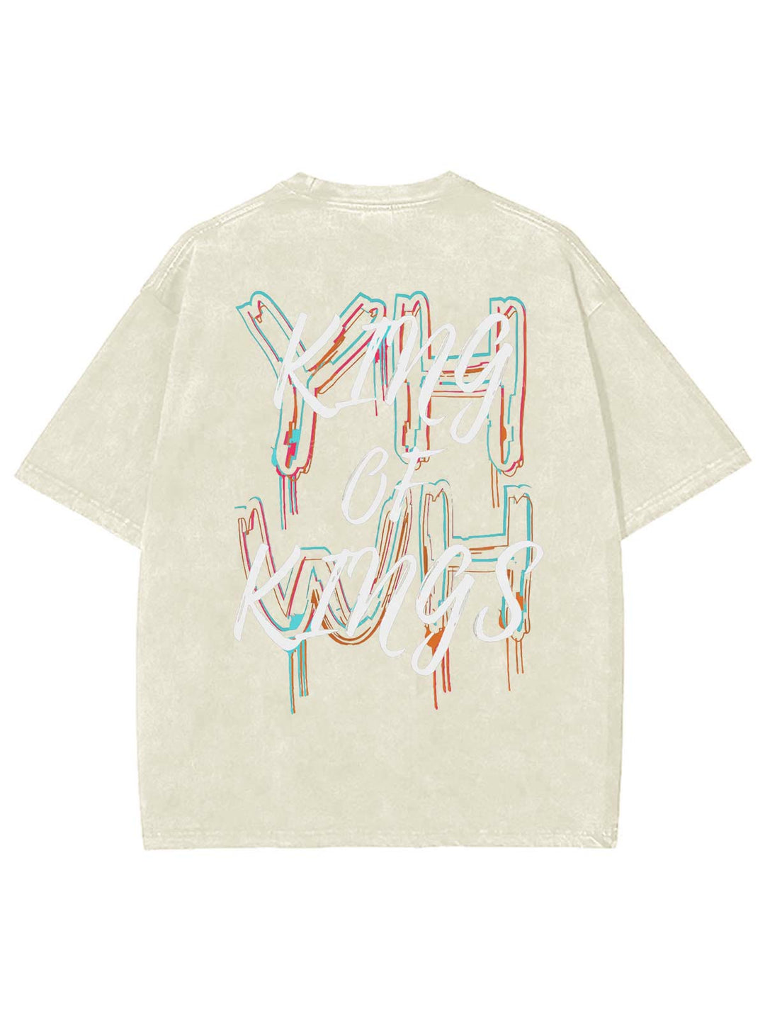 Christianartworkshop King Of Kings Unisex Washed T-shirt - Beige - 4XL - image 0