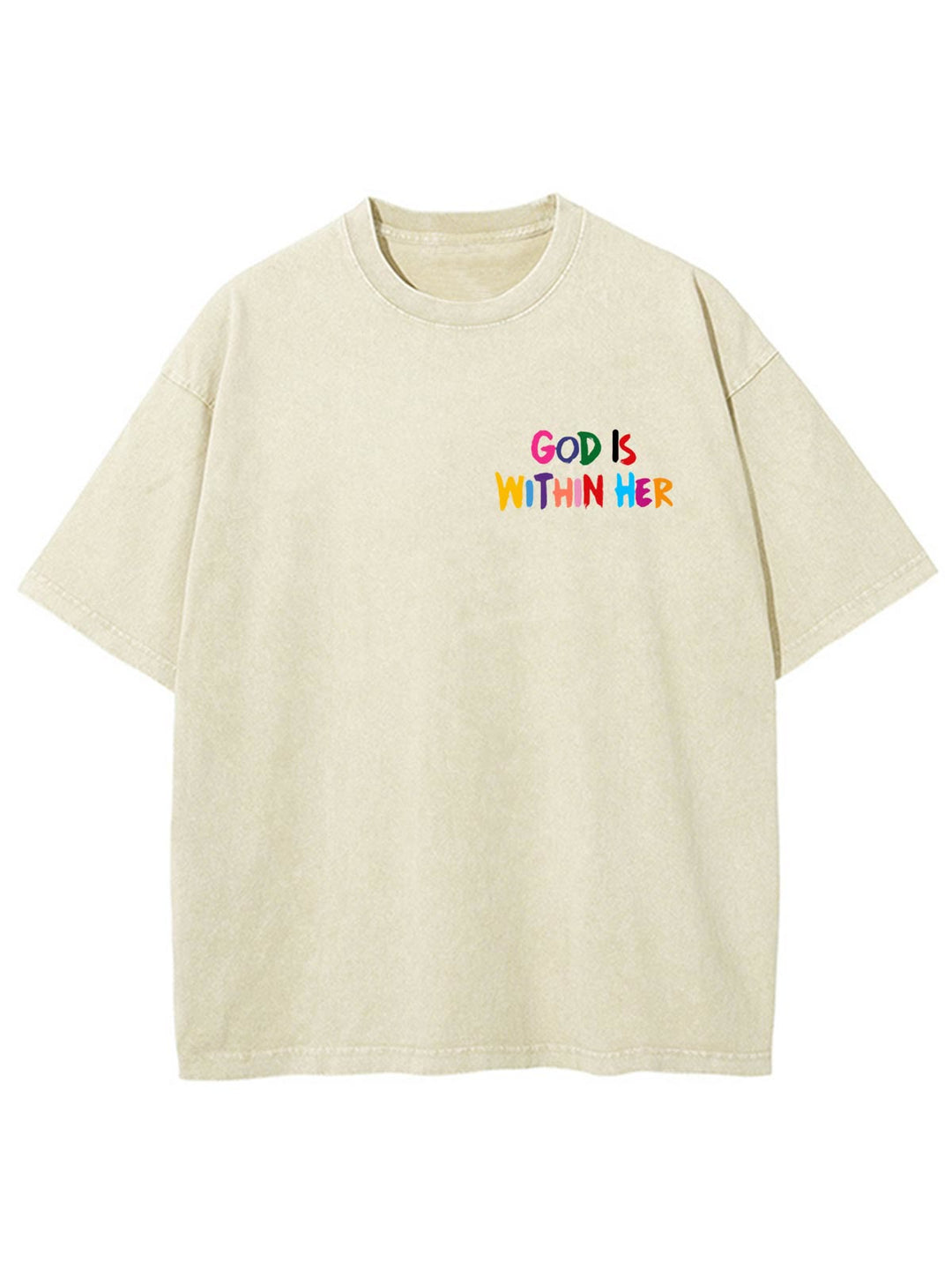 Christianartworkshop God Is Within Her She Will Not Fall Unisex Washed T-shirt - image 1