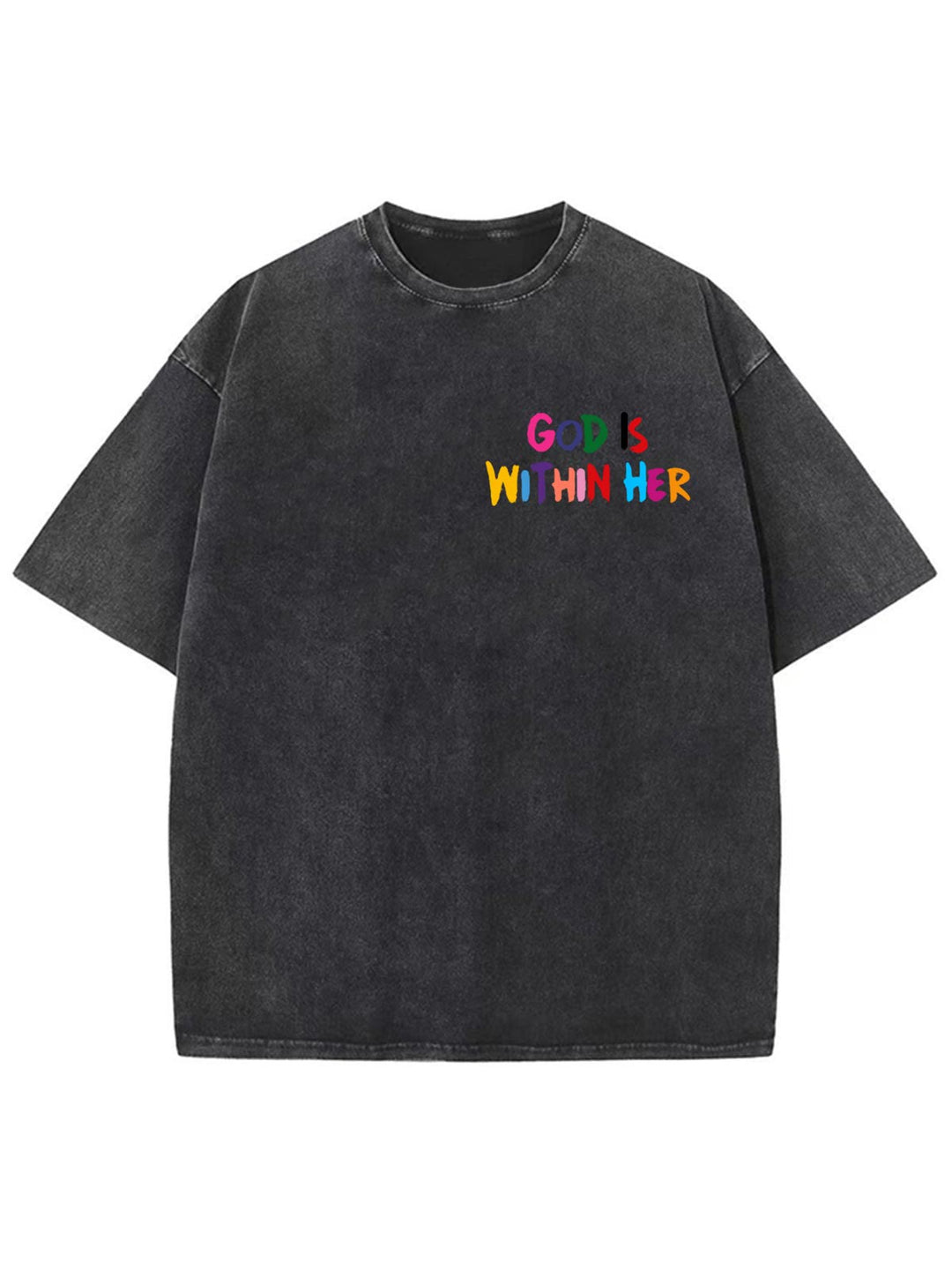 Christianartworkshop God Is Within Her She Will Not Fall Unisex Washed T-shirt - image 6