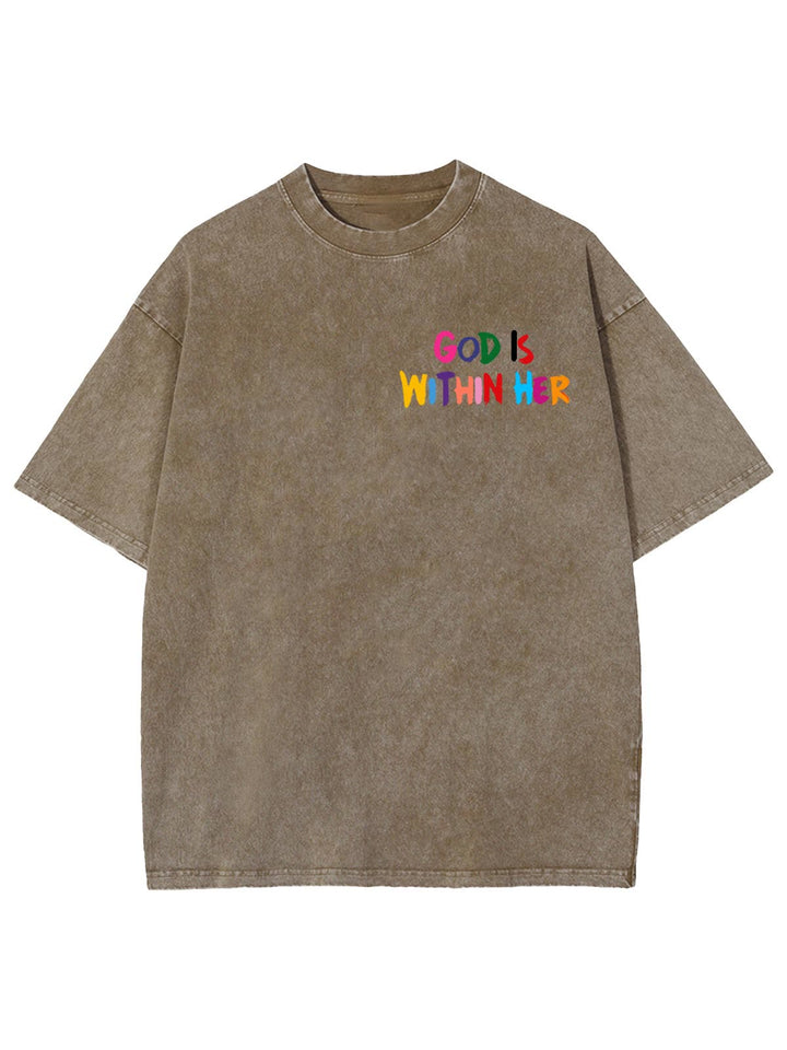 Christianartworkshop God Is Within Her She Will Not Fall Unisex Washed T-shirt - image 14