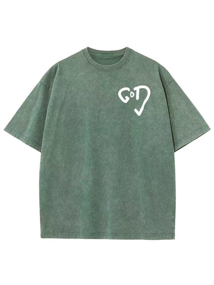 Christianartworkshop God Heart Unisex Washed T-shirt - image 13