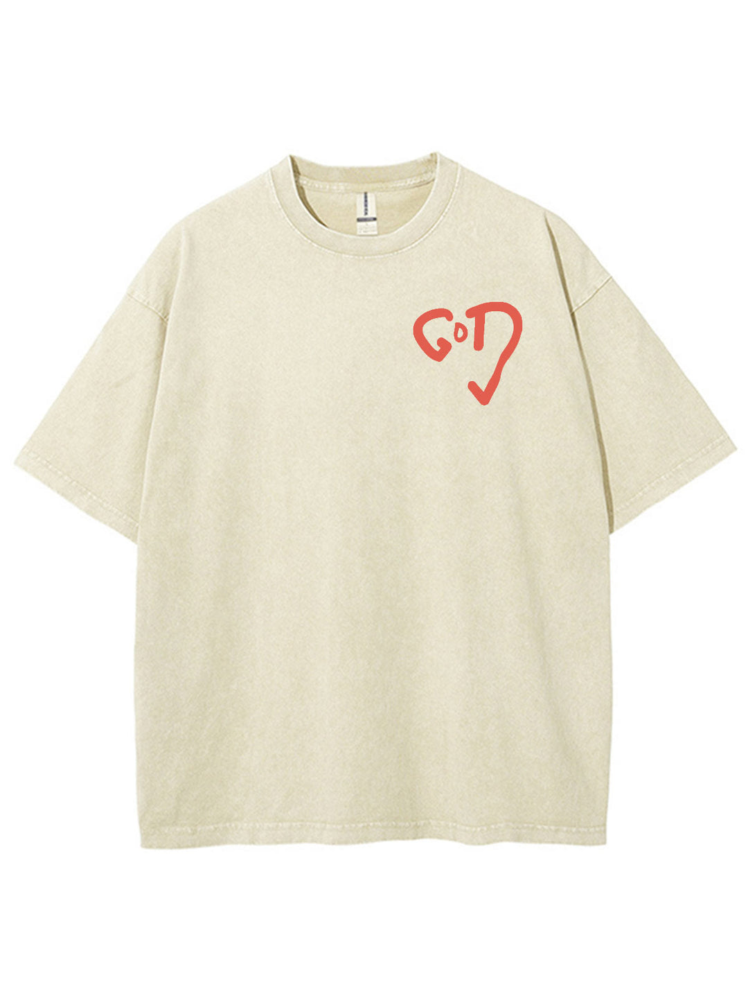Christianartworkshop God Heart Unisex Washed T-shirt - image 3