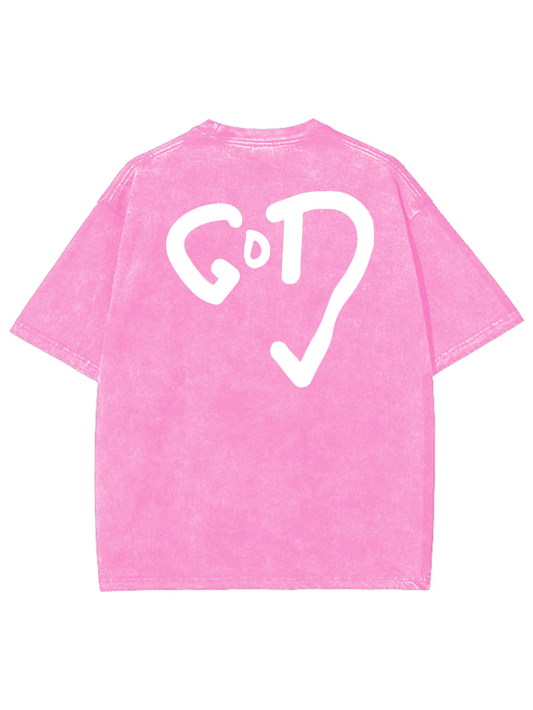 Christianartworkshop God Heart Unisex Washed T-shirt - Pink - 4XL - image 8