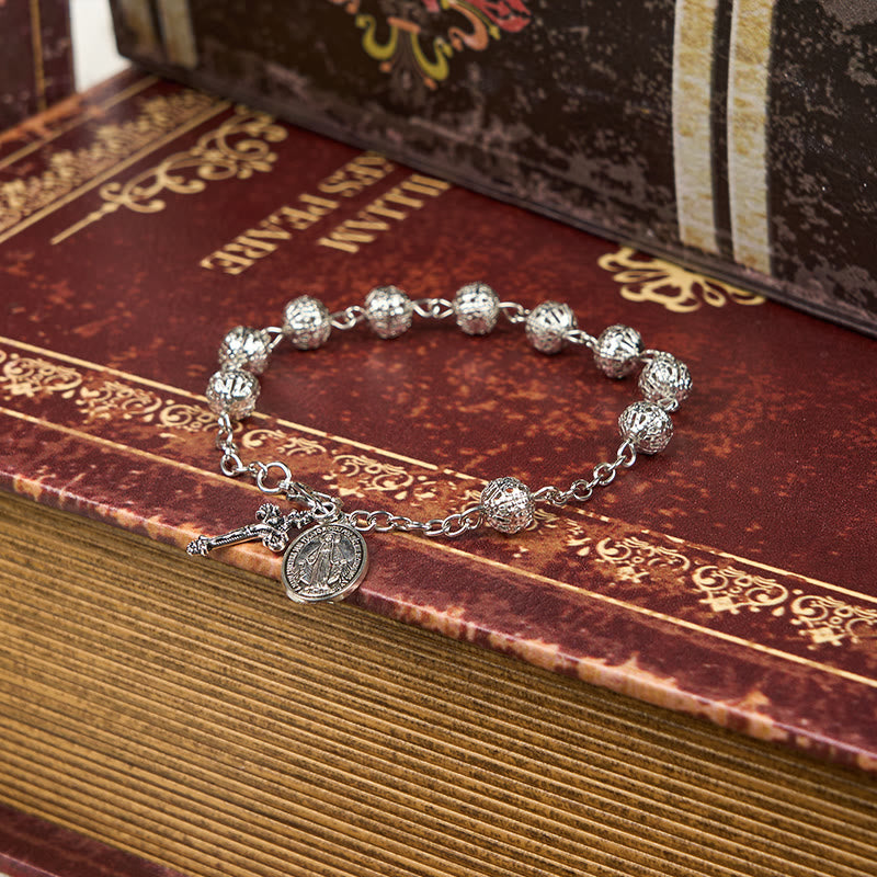 Christianartworkshop Miraculous Medal & Crucifix Adjustable Simple Casual Bracelet - image 5