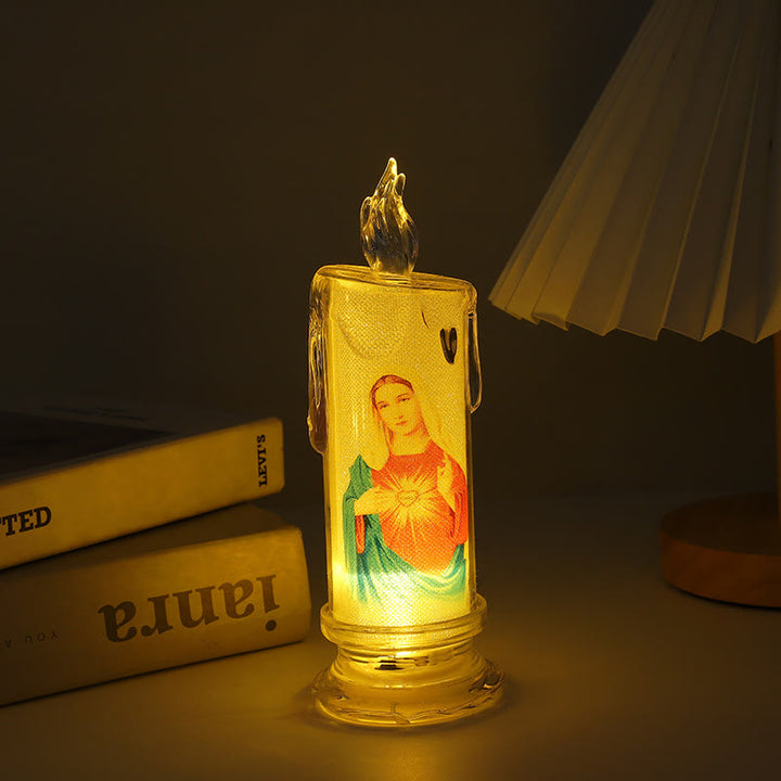 Christianartworkshop Classic Holy Family Decorative Candle -A Luminary of Faith and Devotion - Immaculate Heart of Mary - 2.17''*5.91'' - image 2