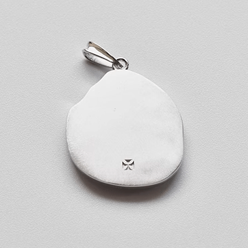 Christianartworkshop Antique Silver Enamel Praying Medallion Necklace - A Charm of Devotion and Elegance - image 2