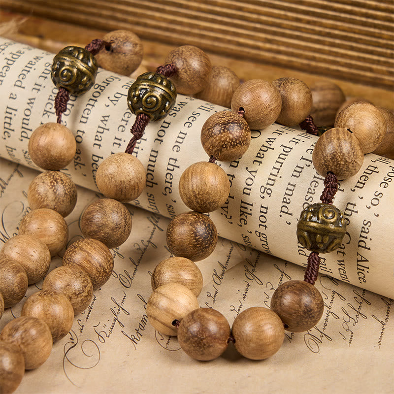 Christianartworkshop 10mm Agarwood & Metal Cloud Bead Handmade Rosary - A Sacred Blend of Tradition and Faith - image 5