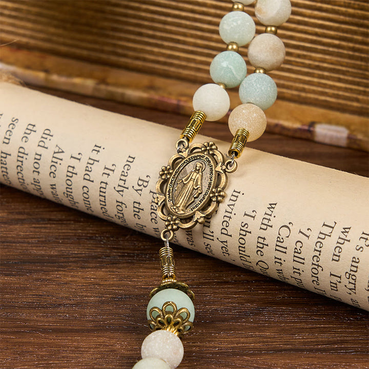 Christianartworkshop Handmade 8mm Matte Amazonite Rosary - A Timeless Piece of Devotion - image 10