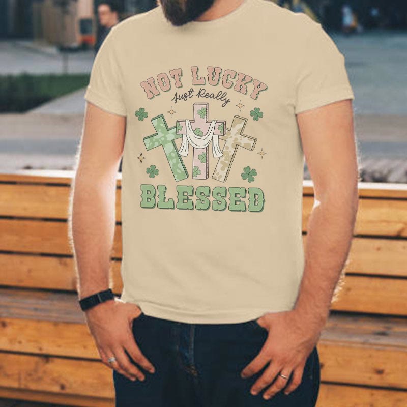 Christianartworkshop Not Lucky Just Blessed Faith-Inspired T-Shirt - image 16