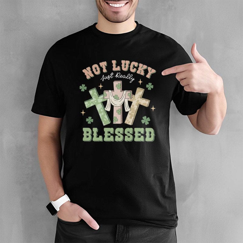 Christianartworkshop Not Lucky Just Blessed Faith-Inspired T-Shirt - image 9