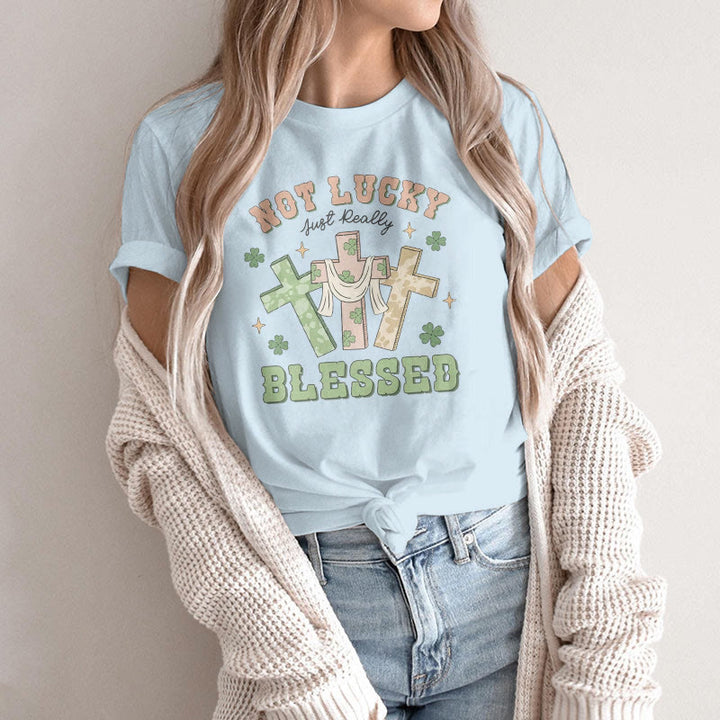 Christianartworkshop Not Lucky Just Blessed Faith-Inspired T-Shirt - image 22