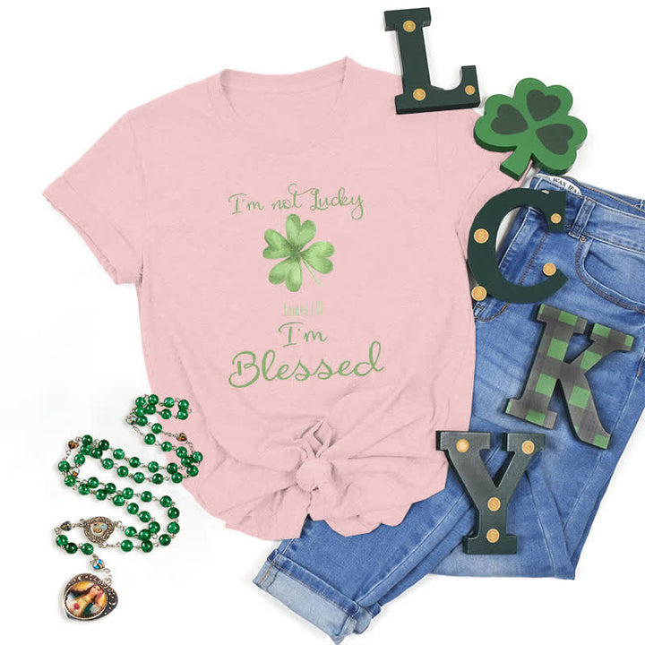 Christianartworkshop I'M Not Lucky I'm Blessed Faith-Inspired T-Shirt - Pink - 2XL - image 23