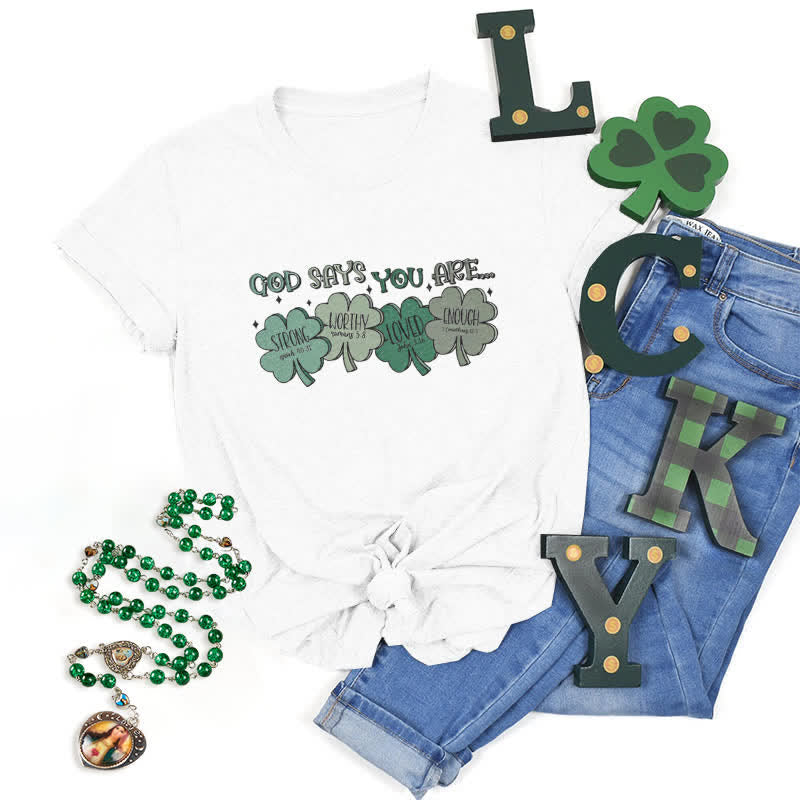 Christianartworkshop Divine Shamrock: God's Promises Faith-Inspired T-Shirt - White - 2XL - image 6