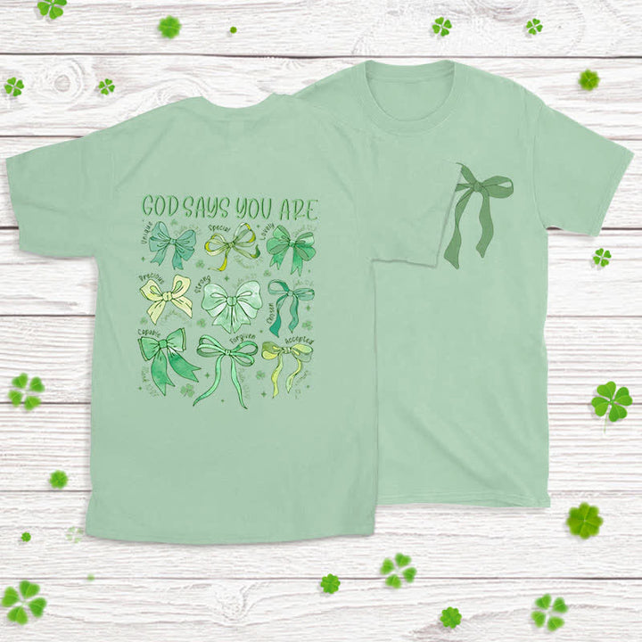 Christianartworkshop Threads of Faith Symbols of Blessing Faith-Inspired T-Shirt - Light Green - 2XL - image 8