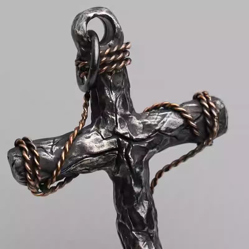 Christianartworkshop Exquisite 925 Silver Delicate Style Crucifix & Anchor Pendant Necklace - image 4