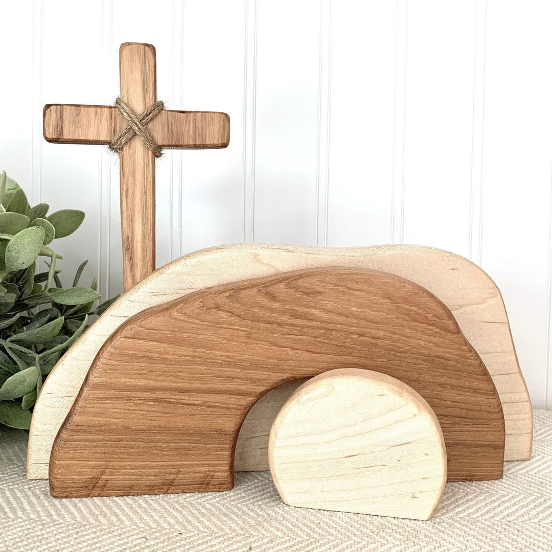 Christianartworkshop He is Risen: Rustic Wooden Easter Resurrection Decor Set with Scripture Wall Art - image 5