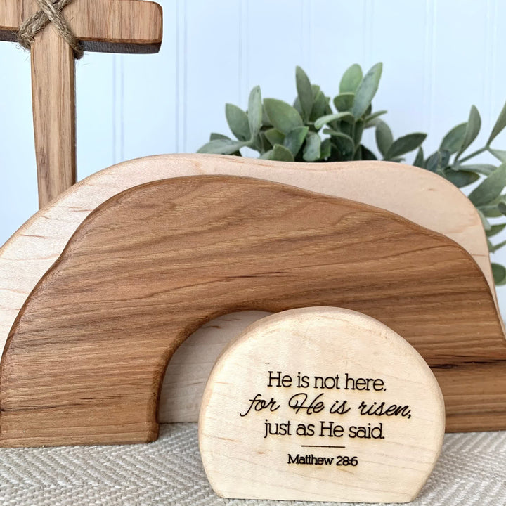 Christianartworkshop He is Risen: Rustic Wooden Easter Resurrection Decor Set with Scripture Wall Art - image 4