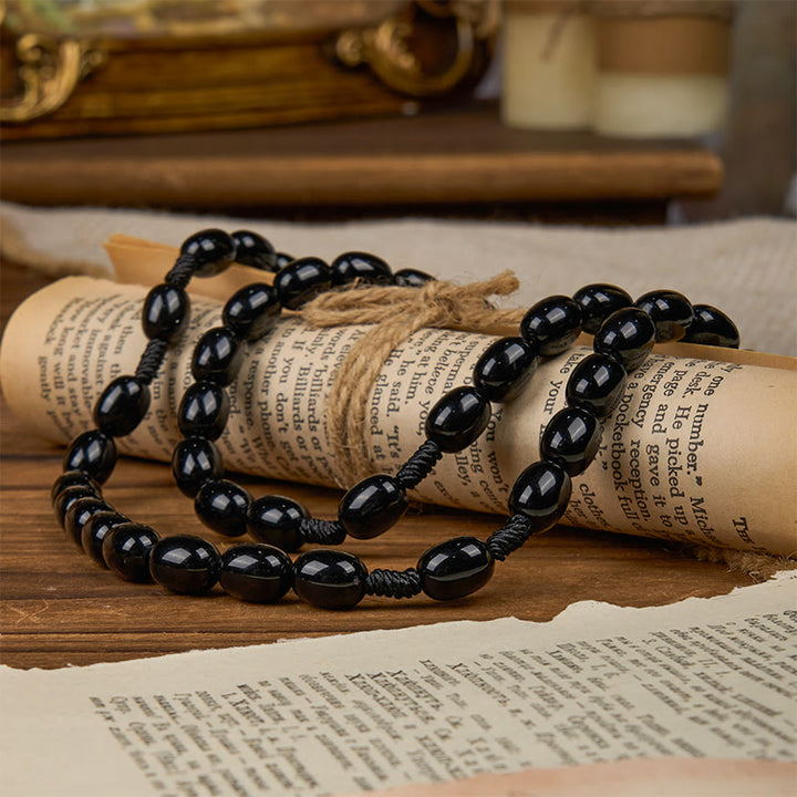 Christianartworkshop St. Benedict & Crucifix of 8*10mm Oval Bead Rosary - Three Timeless Colors - image 15
