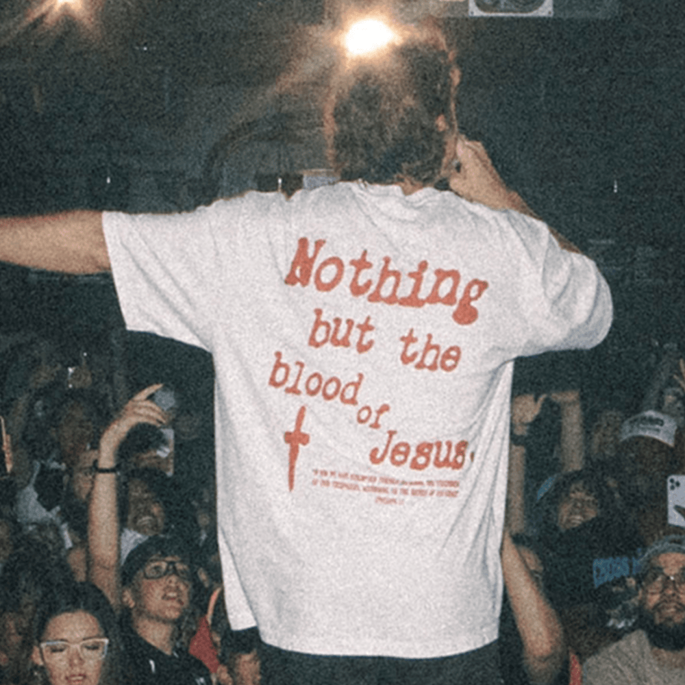 Christianartworkshop Nothing But Blood Of Jesus Cotton T-Shirt - image 1
