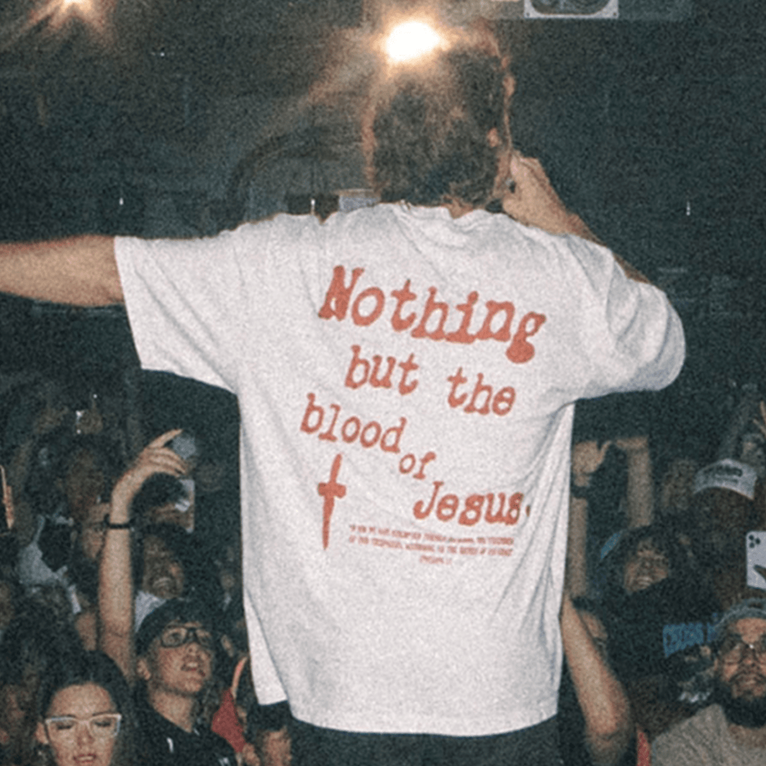 Christianartworkshop Nothing But Blood Of Jesus Cotton T-Shirt - image 1