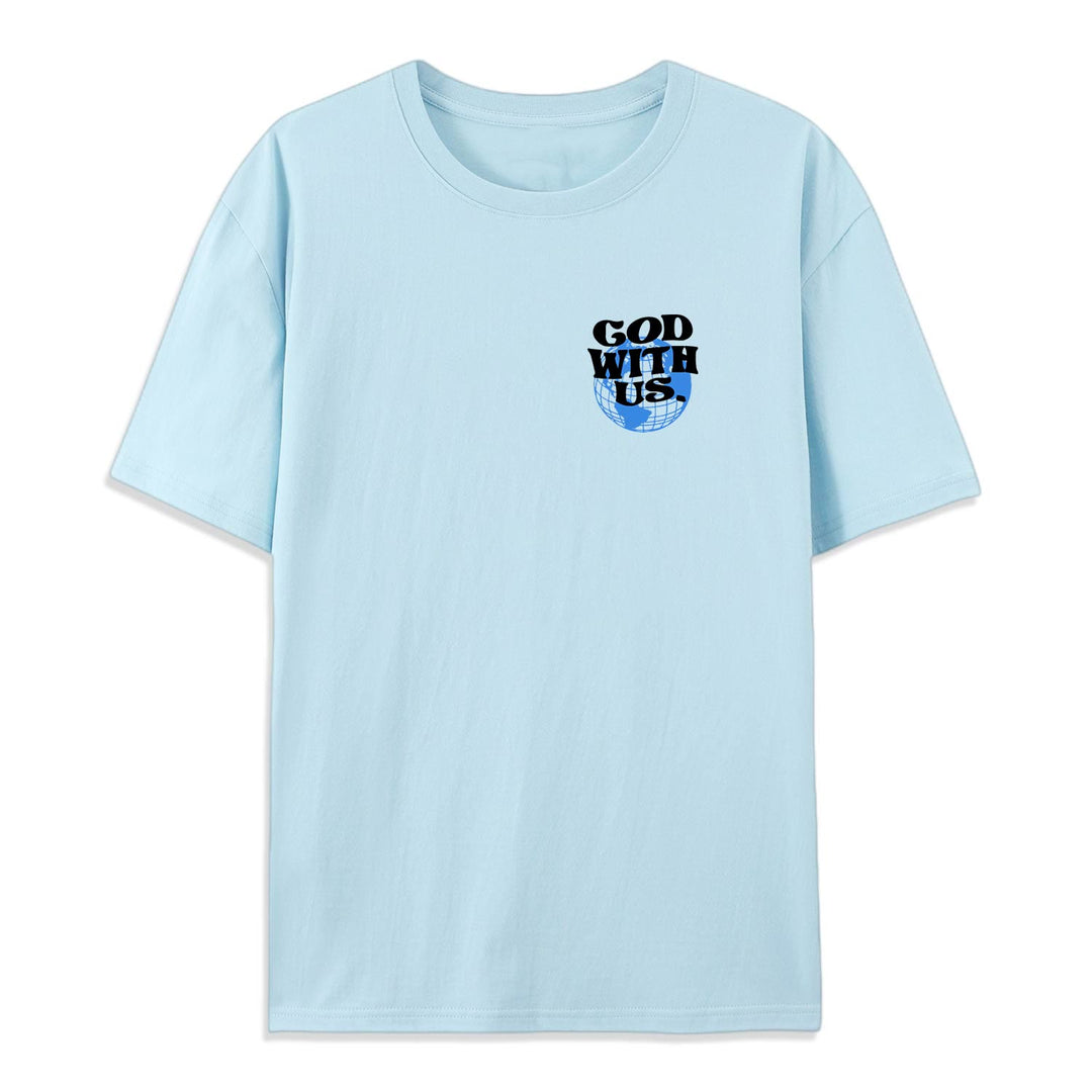 Christianartworkshop God With Us Cotton T-Shirt - image 17