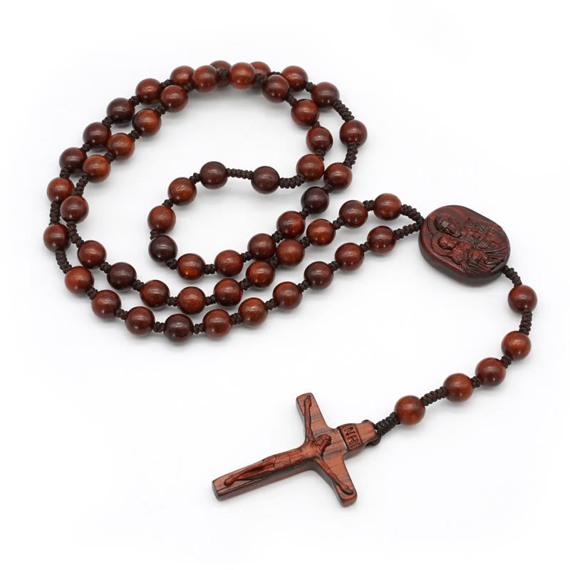 Christianartworkshop Wood Beads Crucifix Prayer Rosary - image 10