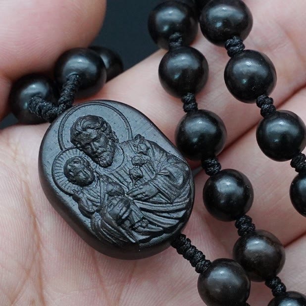Christianartworkshop Wood Beads Crucifix Prayer Rosary - image 9
