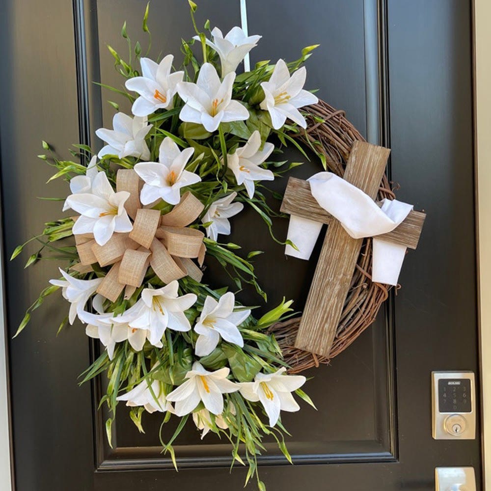 Christianartworkshop "The Eternal Symphony of the Wreath and the Cross": A Poetic Tribute to Faith in Spring - 12''/30.4cm - image 0