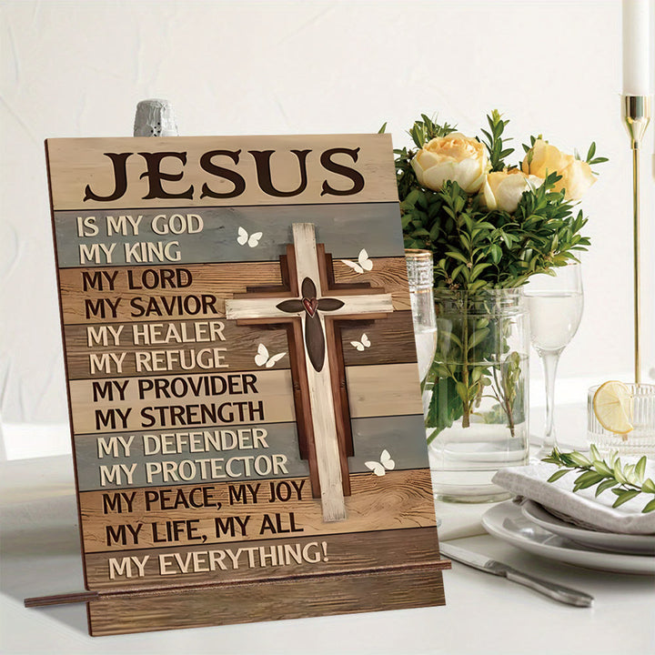 Christianartworkshop Wooden Cross Faith Decorative Plaque - Praise the Glory of Jesus
