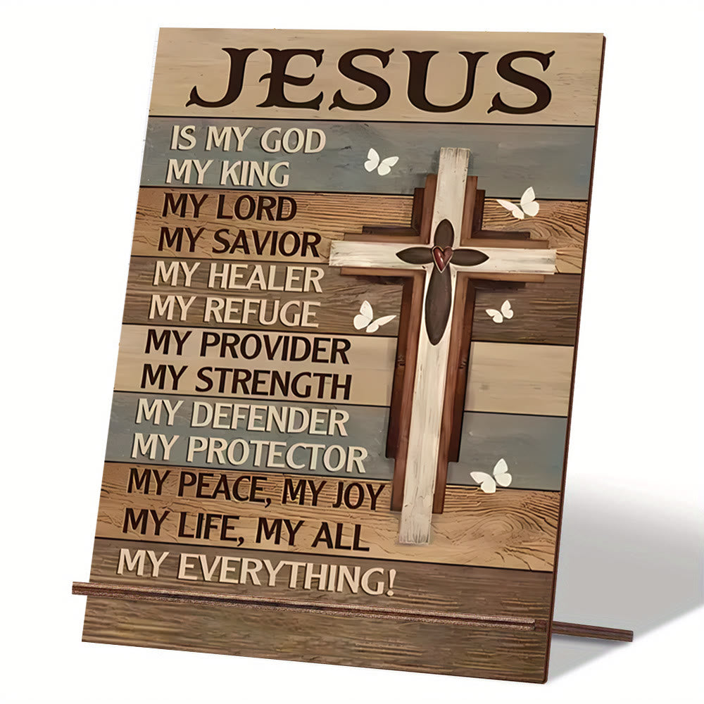 Christianartworkshop Wooden Cross Faith Decorative Plaque - Praise the Glory of Jesus