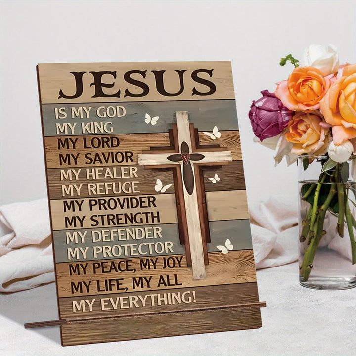 Christianartworkshop Wooden Cross Faith Decorative Plaque - Praise the Glory of Jesus
