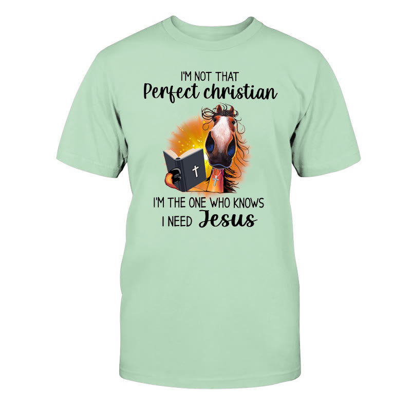 Christianartworkshop I'm Not That Perfect Christian, I Need Jesus Classic T-Shirt - Grass Green - 2XL - image 14