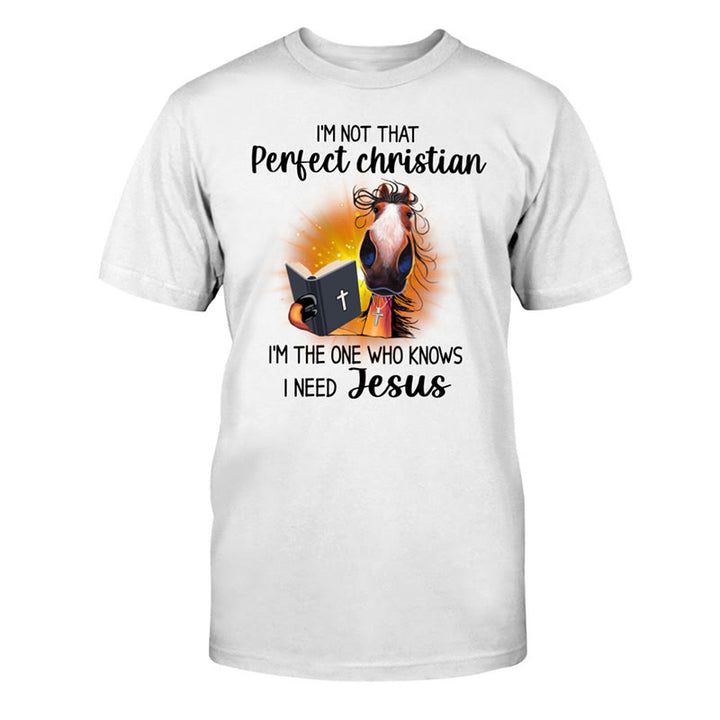 Christianartworkshop I'm Not That Perfect Christian, I Need Jesus Classic T-Shirt - White - 2XL - image 0