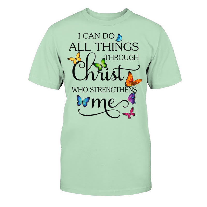 Christianartworkshop Empowered by Christ Unisex Cotton T-Shirt - Grass Green - 2XL - image 14