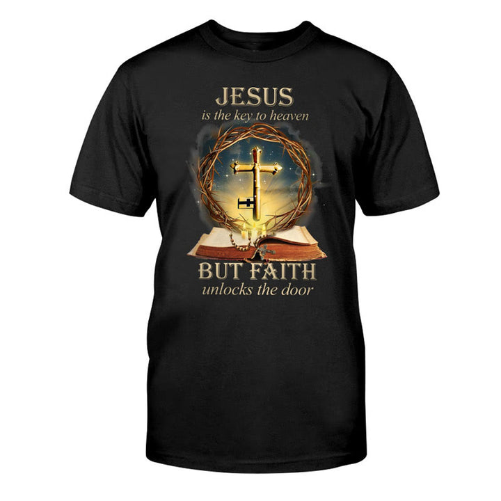 Christianartworkshop Key to Heaven Unisex Cotton T-Shirt - Black - 2XL - image 2