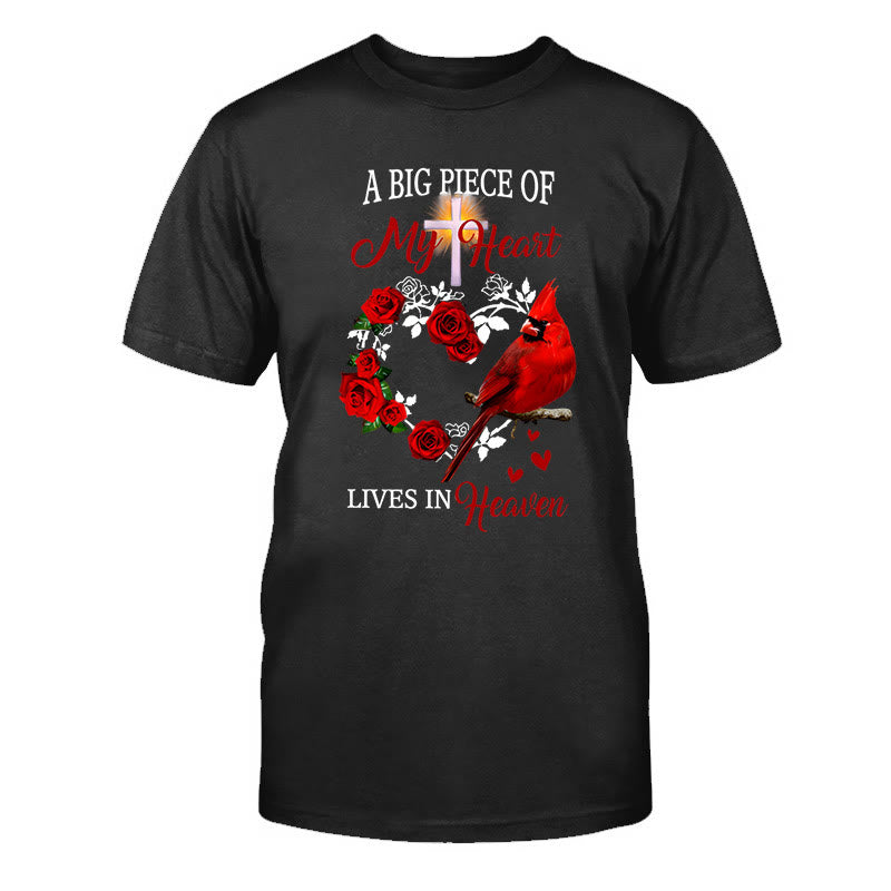 Christianartworkshop Jesus A Big Piece Of My Heart Lives In Heaven Classic T-Shirt - Black - 2XL - image 2