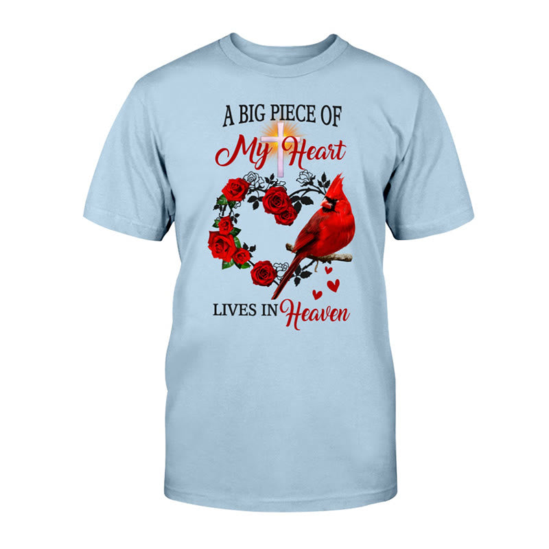 Christianartworkshop Jesus A Big Piece Of My Heart Lives In Heaven Classic T-Shirt - Blue - 2XL - image 8